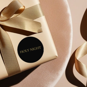 HOLY NIGHT Minimalist Christian Christmas Classic Round Sticker