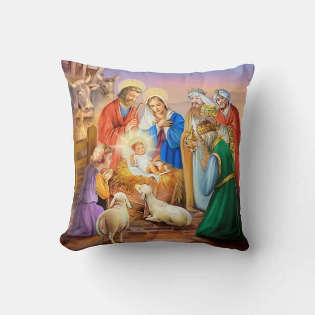 Holy night nativity scene cushion (Front)