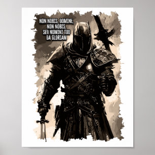 Holy Order of the Knights Templar MOTTO Vintage Poster