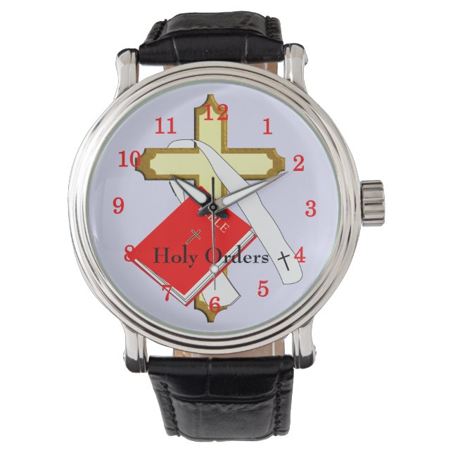 Holy Orders Religious Bible Holy Cross Design Watch (Front)
