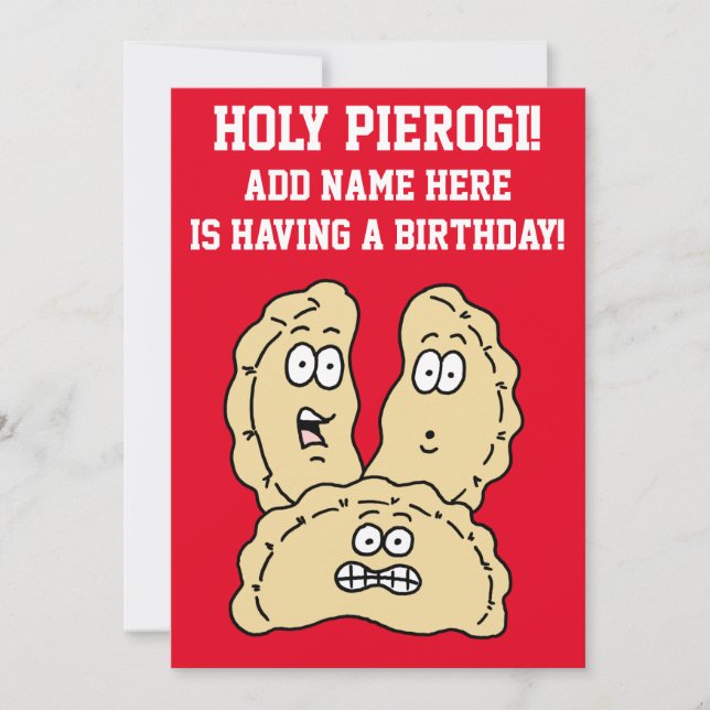 Holy Pierogi Polish Birthday Invitation (Front)