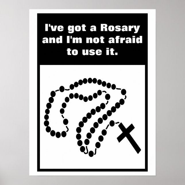 Holy Rosary Beads Catholic Cross Poster (Front)