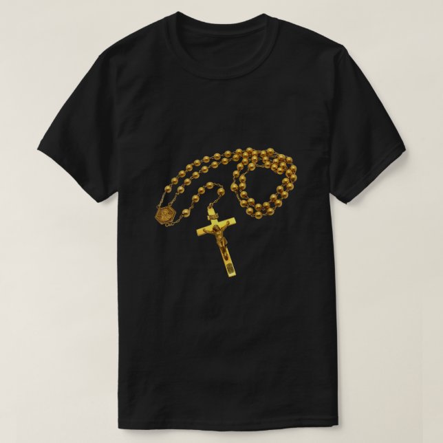 Holy Rosary Beads Catholic Religion Faith Mama Mar T-Shirt (Design Front)