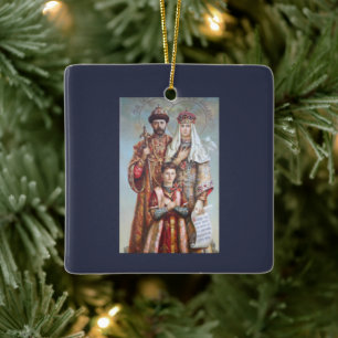 Holy Royal Martyrs Nicholas II Orthodox Saints Ceramic Ornament
