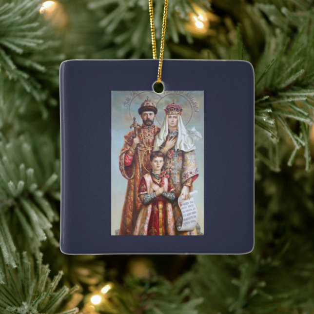 Holy Royal Martyrs Nicholas II Orthodox Saints Ceramic Ornament (Tree)