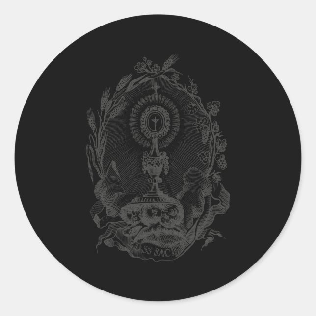 Holy Sacrat Eucharistic Adoration Catholic Classic Round Sticker (Front)