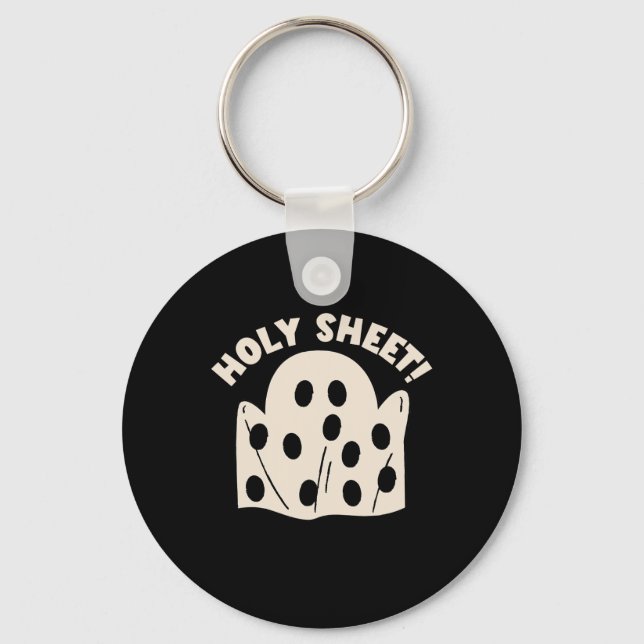 Holy Sheet Funny Halloween Ghost Holy Sheet  Key Ring (Front)