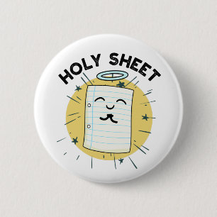 Holy Sheet Funny Halo Paper Pun  6 Cm Round Badge