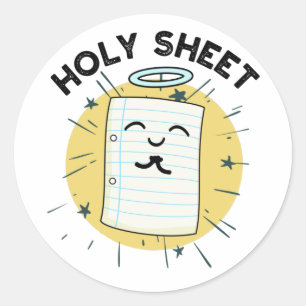 Holy Sheet Funny Halo Paper Pun  Classic Round Sticker