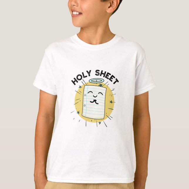 Holy Sheet Funny Halo Paper Pun  T-Shirt (Front)
