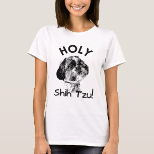 Holy Shih Tzu Cute Black and White Shih Tzu Dog T-Shirt