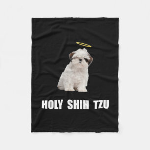 Holy Shih Tzu Fleece Blanket