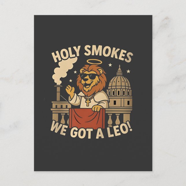 Holy Smoke Pope Leo XIV Christian Church  Announcement Postcard (Front)