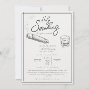 Holy Smokes Cigar Bachelor Party Invitation