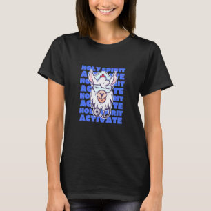 Holy Spirit Activate Nursing Funny Trauma Llama T-Shirt