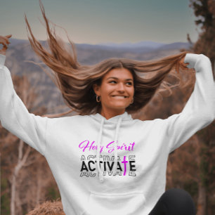 Holy Spirit Activate - Pink Cross Hoodie