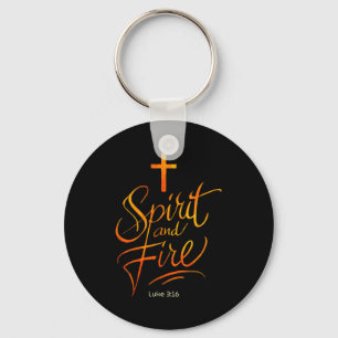Holy Spirit & Fire Christian Cross Of Jesus, L Key Ring