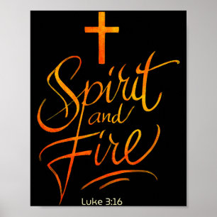 Holy Spirit &amp; Fire Christian Cross Of Jesus, L Poster