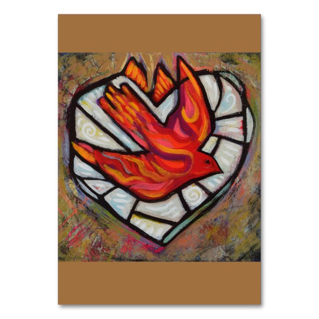 Holy Spirit Bird of Fire Prayer Card (Front)