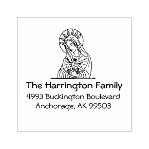 Holy Spirit Blessed  Virgin Mary Return Address Rubber Stamp