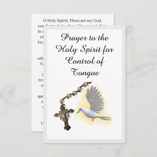 Holy Spirit Control of Speech Prayer Card (Front/Back)