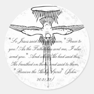 Holy Spirit Distressed 2 Round Stickers