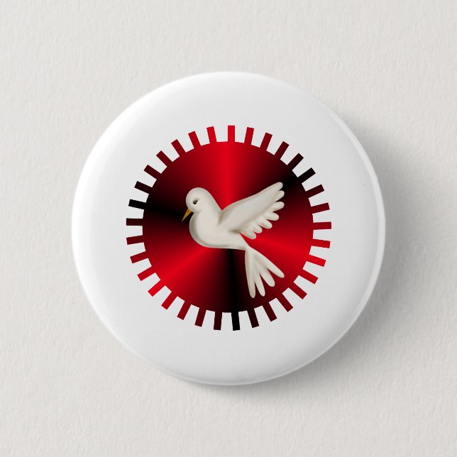 Holy Spirit Dove 6 Cm Round Badge (Front)