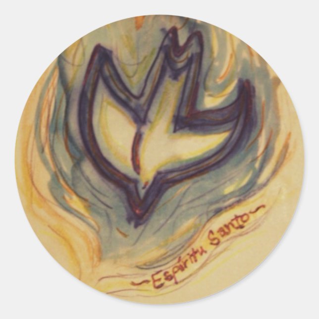 Holy Spirit Dove Classic Round Sticker (Front)