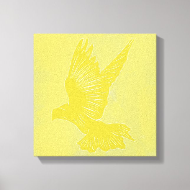 Holy Spirit Dove Design Abstract - Yellow Canvas Print (Front)