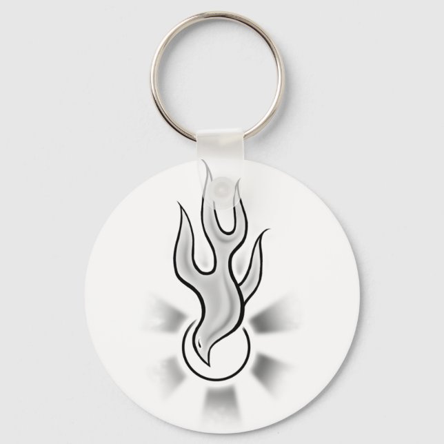Holy Spirit Dove Flame Design Key Ring (Front)