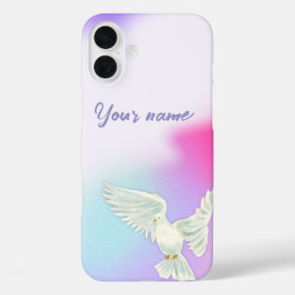 Holy Spirit Dove Personalised Name Christian Faith iPhone 16 Plus Case