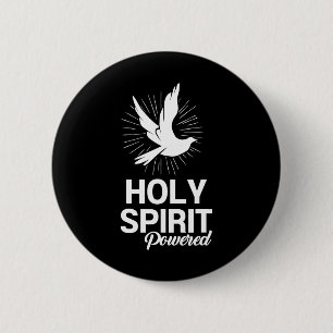 Holy Spirit Dove Powered Christian Gifts For Men A 6 Cm Round Badge