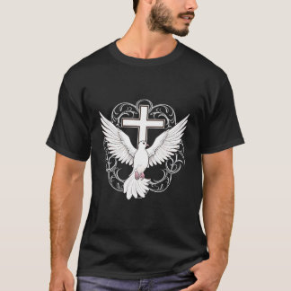 Holy Spirit Dove Praise Jesus Baptism Of Jesus Cro T-Shirt