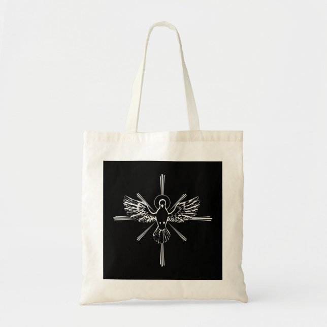 Holy Spirit Dove Praise Jesus Epiphany Raglan Base Tote Bag (Front)