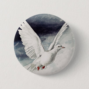 Holy Spirit Dove Religious Confirmation and Peace 6 Cm Round Badge