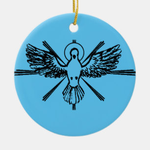 Holy Spirit Dove Religious Confirmation and Peace Ceramic Tree Decoration