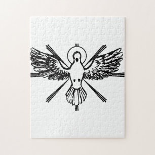 Holy Spirit Dove Religious Confirmation and Peace Jigsaw Puzzle