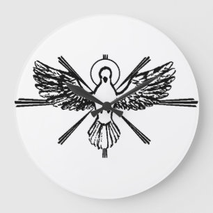 Holy Spirit Dove Religious Confirmation and Peace  Large Clock