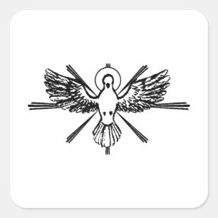 Holy Spirit Dove Religious Confirmation and Peace  Square Sticker