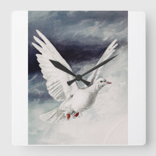 Holy Spirit Dove Religious Confirmation and Peace Square Wall Clock