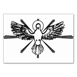 Holy Spirit Dove Religious Confirmation and Peace  Table Number