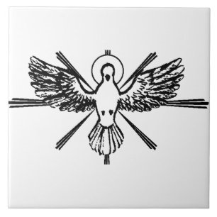 Holy Spirit Dove Religious Confirmation and Peace  Tile