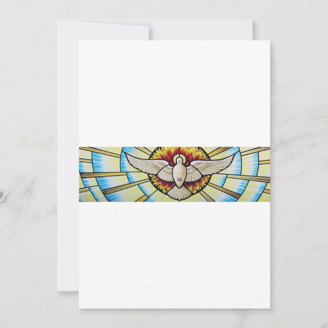 Holy Spirit dove stained glass Invitation (Front)