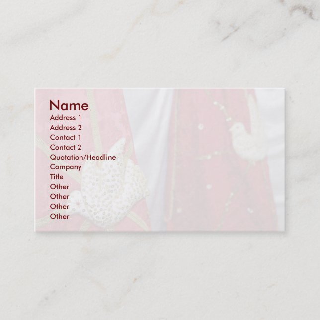 Holy Spirit doves Business Card (Front)