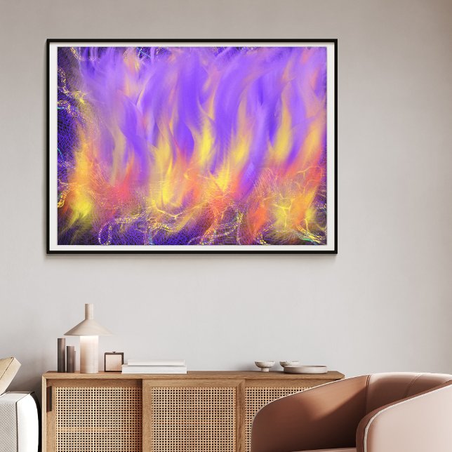 Holy Spirit Fire Christian Prophetic Abstract Art Canvas Print (Holy Spirit fire modern abstract art print poster by artist Catherine Sweetman )