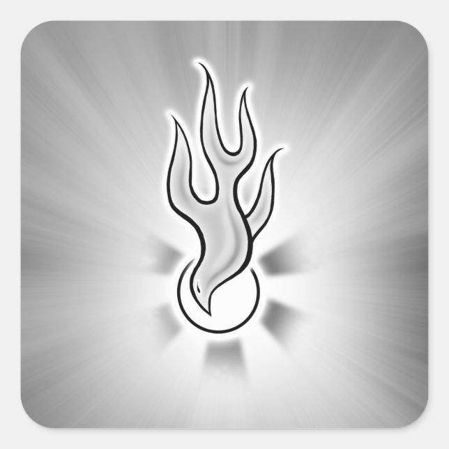 Holy Spirit Flame Dove Design Square Sticker (Front)