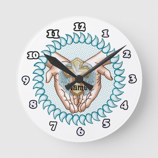 Holy Spirit Hands Christian Clock (Front)