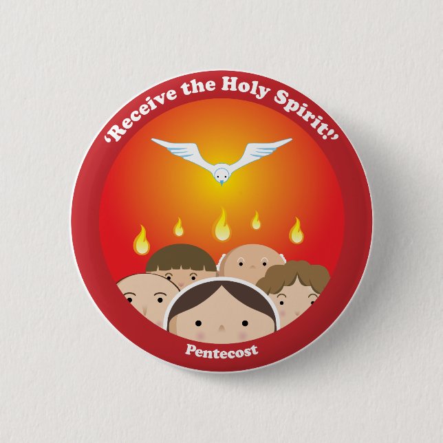 Holy Spirit Pentecost 6 Cm Round Badge (Front)