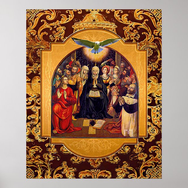Holy Spirit Pentecost Virgin Mary and the Apostles Poster (Front)