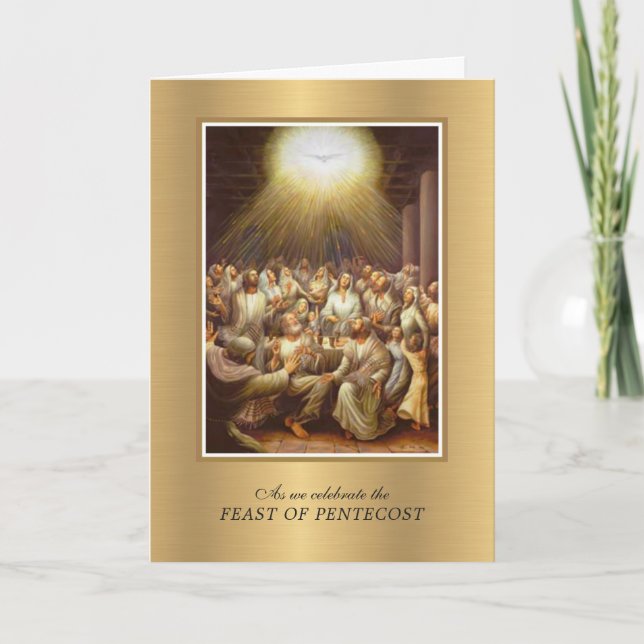 Holy Spirit Pentecost Virgin Mary Religious Card (Front)